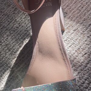 Sparkling Nude Heels with Rhinestone Accents
